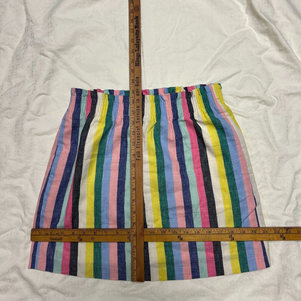 NWT J. Crew Factory Linen Cotton Blend Skirt (Colorful Striped) - Picture 2 of 3